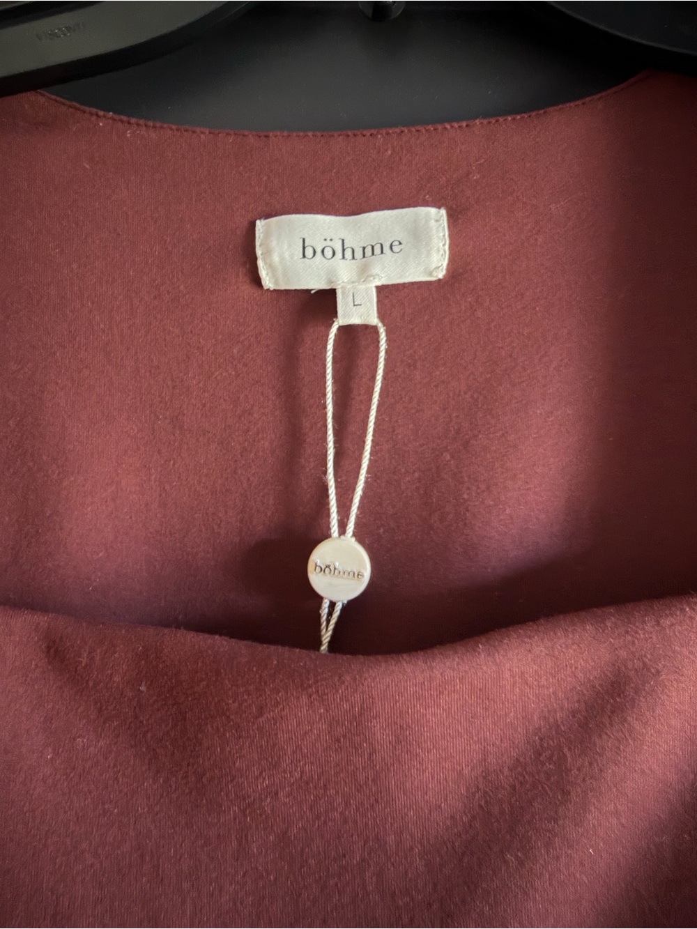 Long-Sleeve Square Neck Bodysuit in Rust - Picture 3 of 3
